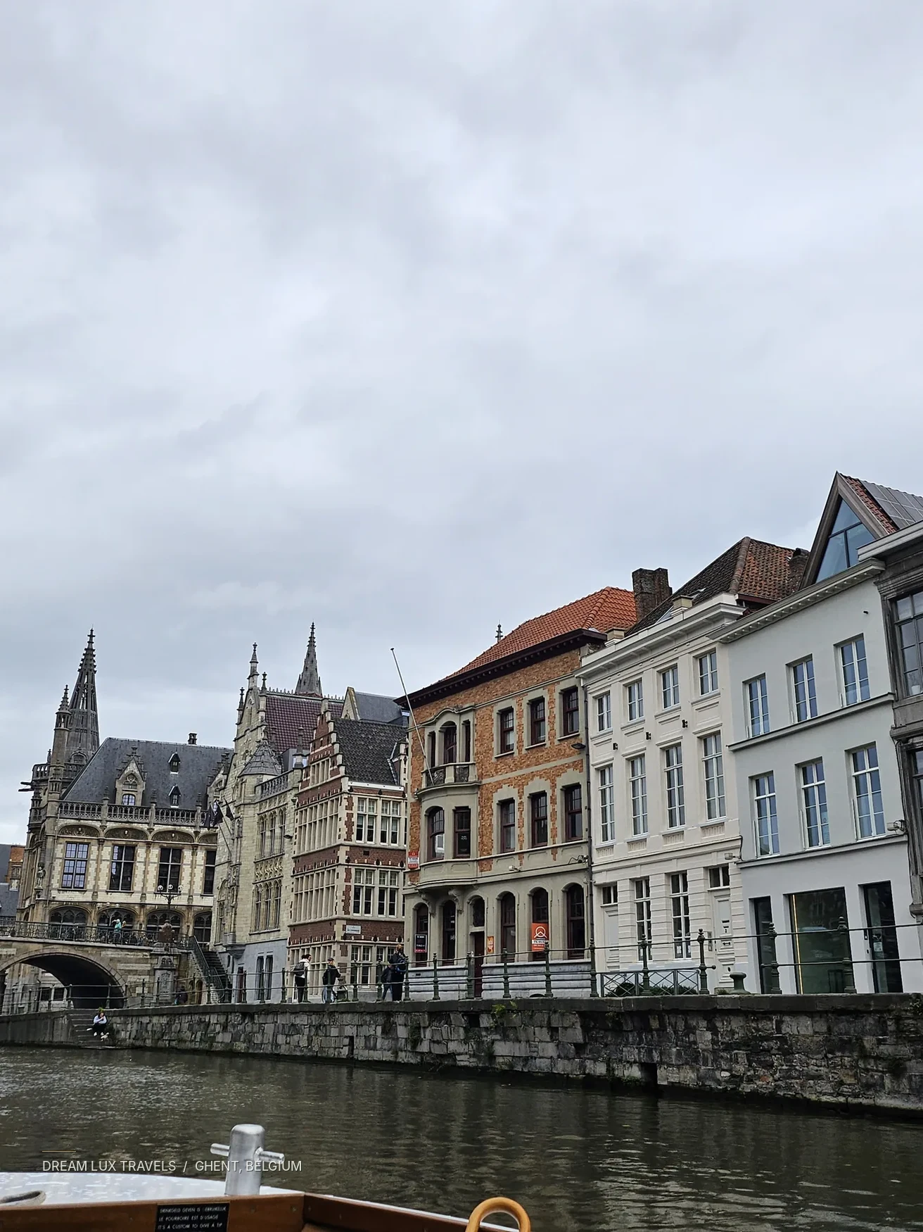 Historic houses along Ghent canals.