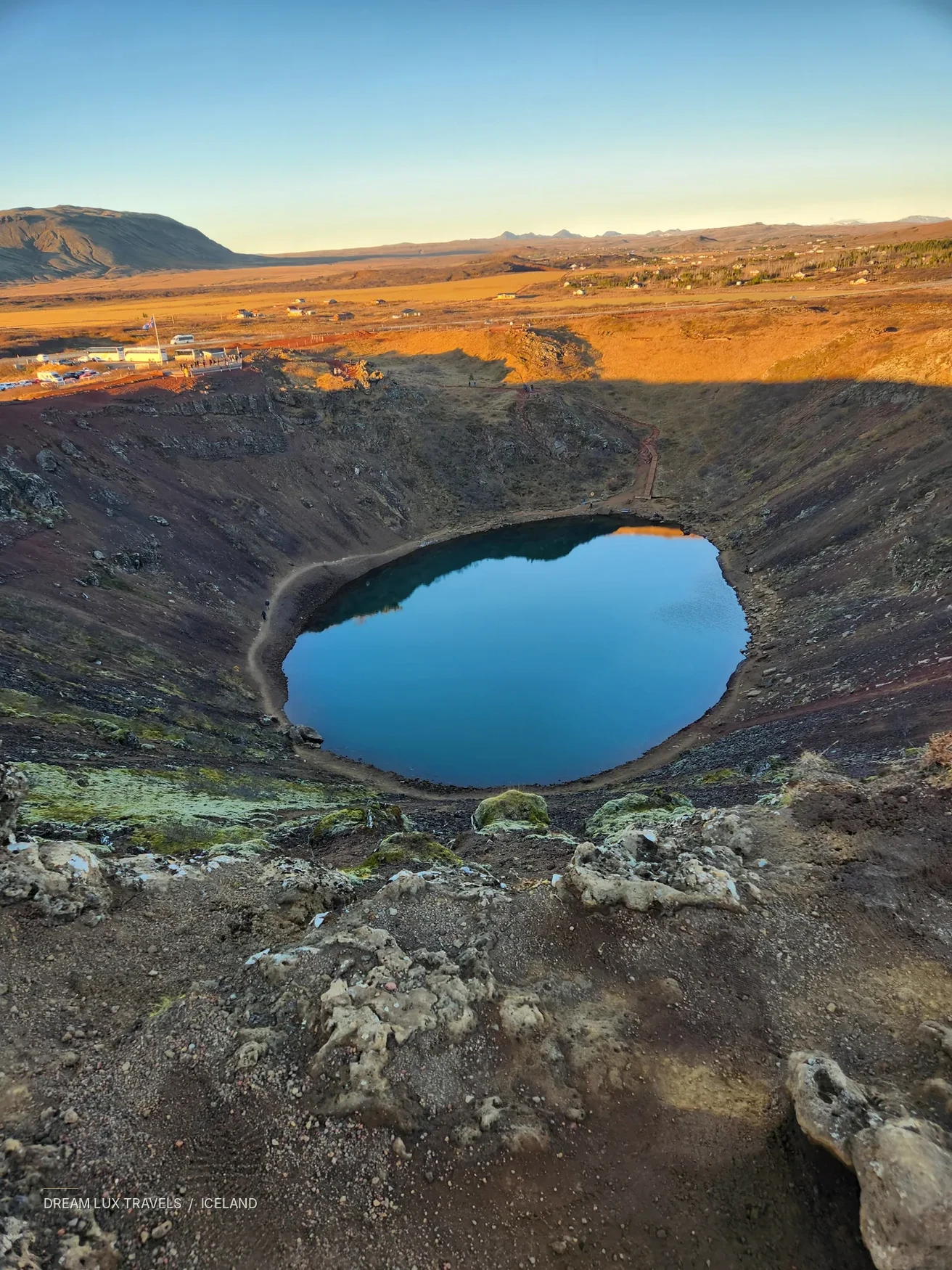 Kerid volcanic crater lake in Iceland.